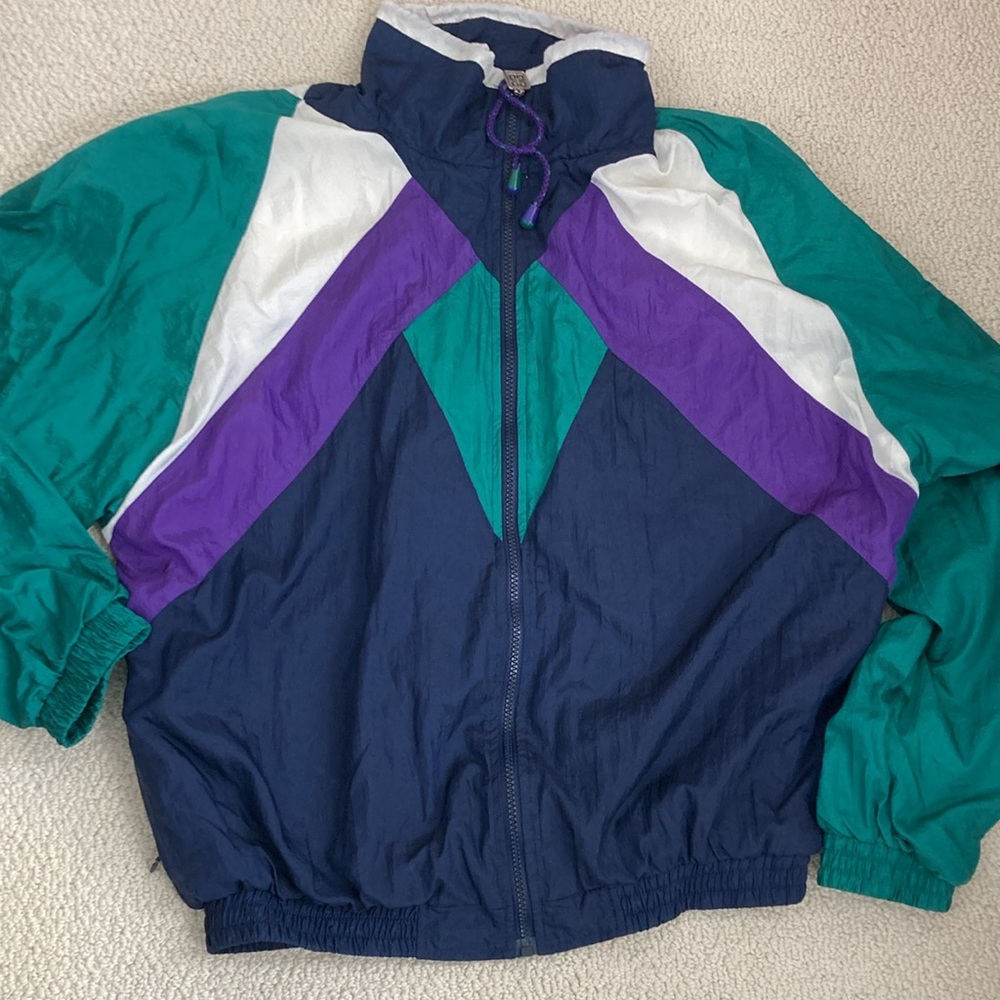 Givenchy 80s Vintage Color Block Wind Track Jacket Size Large